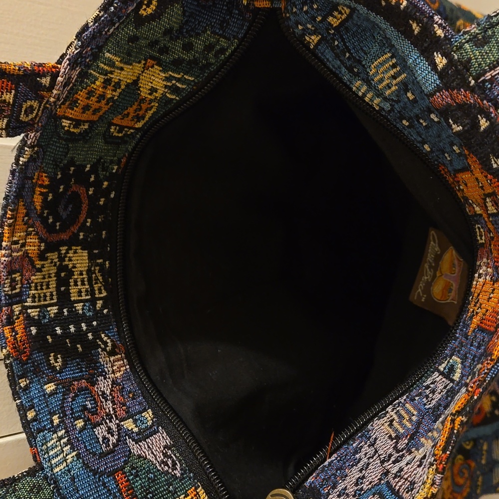 Laurel Burch Vintage tote style cat motif tapestry bag - Picture 10 of 11